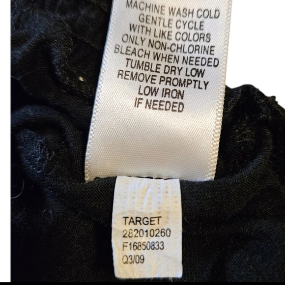 Wmns Black Lace Flutter Sleeve Blouse M Smocked Waist Prairie Cottagecore Boho - Picture 6 of 7